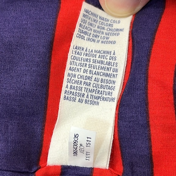 AMERICAN EAGLE OUTFITTERS TRENCH COAT TAN WITH STRIPES 100% Cotton Size Medium - Picture 12 of 16